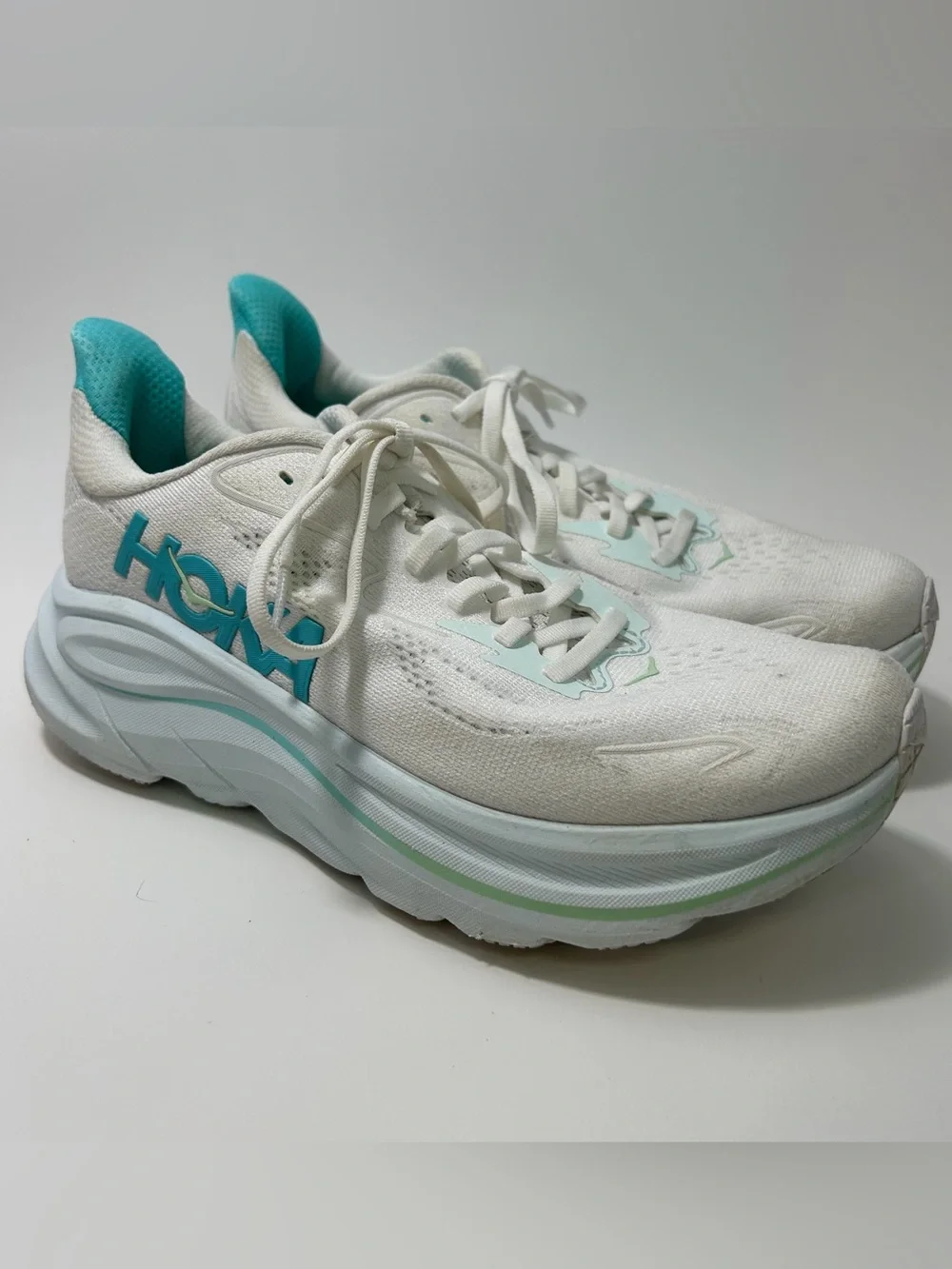 Hoka One One HOKA Clifton 10 Women’s 8.5 Teal Running Sneakers Shoes Hiking
